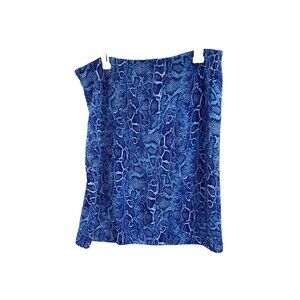 New York and Company Womens Size L Blue Snake Print Stretch Pencil Skirt